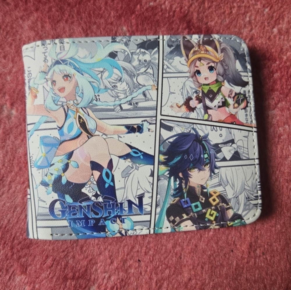 New genshin impact anime manga leather wallet